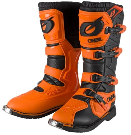 O'NEAL | Stivali Motocross | Enduro Motorcycle | Comfort grazie al manicotto Air-Mesh, quattro fibbie, materiale sintetico di alta qualità | Stivali Rider Pro | Adulto | Arancione | Taglia 44