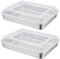 12.3 Inch Baking Lasagna Pan with Lid, P&P CHEF Rectangular Cake Pan Stainless Steel and Airtight Plastic Lids, Ideal for Cooking Reheating Roasting Baking Storing, Heavy Duty - Set of 4