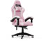 bigzzia Sedia Gaming, Sedia Girevole Ergonomica, PU Poltrona Racing,Per Gamer, con Cuscino Lombare e Poggiatesta, Regolabile in Altezza, Sedia Per Computer, Per Ufficio (Rosa)