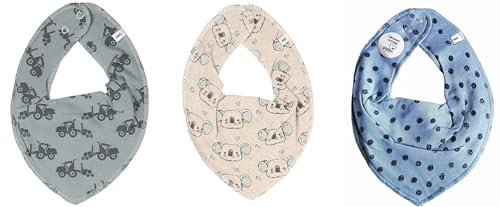 Pippi Baby Halstücher ♡ 3er Pack Dreieckstücher ♡ (Dots + Traktor)