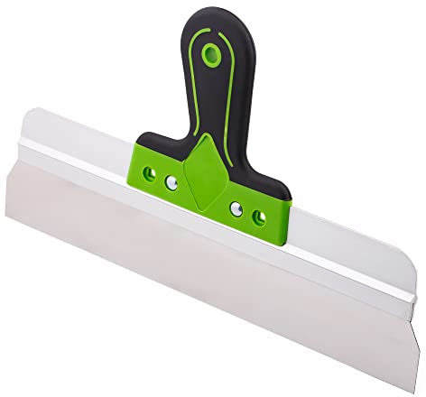 Mivos Spatola Larga in Acciaio INOX 350 mm - Spatola Lisciante per Grandi Superfici - Coltello per Rivestimenti con Impugnatura Morbida - Spatola per Intonaco - Made in EU