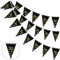 GoldRock Happy Birthday Girlande Schwarz Gold, Stoff Girlande Geburtstag Mädchen Junge, Geburtstagsgirlande Happy Birthday Deko Mann Frauen, Happy Birthday Banner Girlande Geburtstagsdeko für Kinder