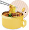 Bol Ramen, 1200ml Bol Japonais, Bol Soupe, Doublure En Acier Inoxydable Vaisselle Japonaise, Grand Bol Convient Pour Les Voyages Et L'éCole (Blanc Jaune)