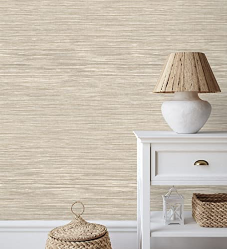 GAULAN 681837 - Vliestapete, Strapazierfähig, Abwaschbar. Tapete mit Hanffaserstruktur und hellem Beigeton für Wohnzimmer Küche Bad Flur Möbel Esszimmer Hall - Rolle 10 m x 0,52 m