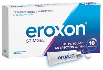 EROXON - bei Erektiler Dysfunktion - Verhilft Ihnen innerhalb von 10 Minuten zu einer Erektion - Diskrete tablettenfreie Behandlung - Kompatibel mit Latexkondomen und Gleitmitteln - 4 Tuben