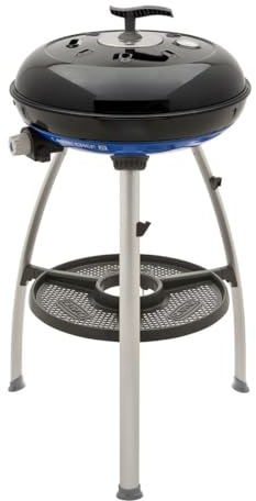 Barbacoa de gas CADAC Carri Chef 50 All-in-One – Parrilla de 50 cm con patas desmontables, tapa cortavientos, termómetro, soporte para ollas, parrilla y bolsas de transporte