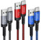 USB Typ C Kabel 3 Pack 2M,Ladekabel USB C Schnellladekabel Nylon Geflochten USB Typ C Kabel Kompatibel Samsung Galaxy S23 S22 S21 S10 S9 A50 A70 A41 A51 A20e A12,Note 10 9,Huawei P40 P30,HTC,Switch