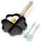 RIOVARM Sartén Antiadherente para Tortilla y Huevos - Inducción, 4 Agujeros en Forma de Corazón, Granito, Sin PFOA, Saludable - Ideal para Desayuno y Tortitas