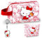 Trousse de Toilette Hello, Imperméable Trousse Toilette Enfant, Trousse de Toilette Dessin Animé Fille, Pliable Sac de Maquillage de Voyage Pochette Maquillage avec Porte-clés Porte Monnaie