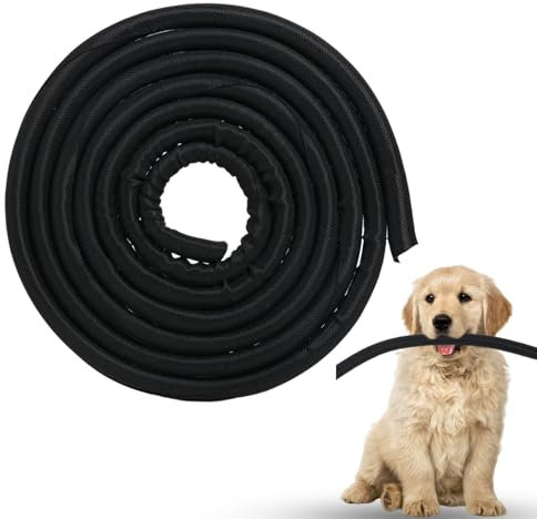 Cable Tidy Sleeve, 3M-12.7mm Blackdog and Cat Cord Protector Cable Protector Animal Proof Cable Management Sleeve Used to Protect Cables From Pets Tearing Baby Touches