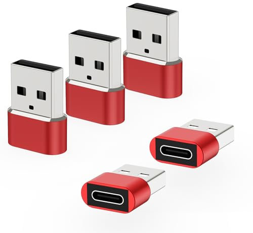 Lakeronelove Adaptateur USB vers C 5 Pack,Type C Femelle A Mâle Convertir Chargeur pour A-pple Watch 7 8 9,i-Phone 12 13 14 15 16 Pro Max SE,i-Pad Air 4 5 Mini 6 S-amsung Galaxy S23 S24,Z Fold Flip