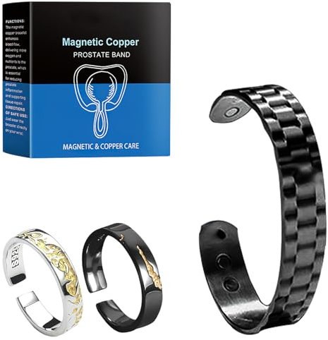 YANINEE 3 Stück Prostata Kupfer Ring Set, Verstellbarer Kupferschmuck