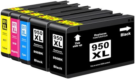 Yowell 950 XL/951XL Multipack Druckerpatronen Kompatibel Patronen für HP 951XL Multipack für HP Officejet Pro 8600 Patronen 8610 8620 8100 8615 8100 8625 8630 8640 8660 276dw 251dw Drucker (5er-Pack)