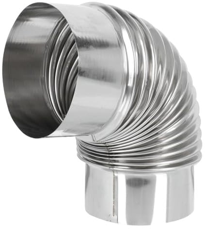 CHILDWEET 90 Degree Stove Pipe 110mm Diameter Zinc Coated Stove Pipe Elbow Extension Tube Chimney Flue Exhaust for Outdoor