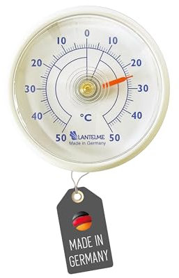 Lantelme Kühlschrankthermometer selbstklebend Temperatur + - 50°C im Weiß | Thermometer für Gefrierschrank Eisfach Kühltheke Kühlzelle Kühlfach Kühlschrank | zum ankleben Bimetall Analog (Weiß)