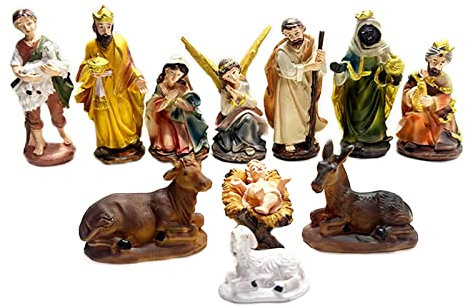 ZIDDAR 12pcs Weihnachtsdekorationen Krippe Figuren Setzen