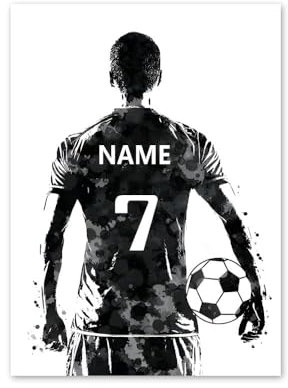 WGYANHY Fußballtrikots Poster Personalisierte Leinwand Mit deinem Namen drauf, Personalisiertes Bild Personalisierte Geschenke -Leinwand personalisiert - Leinwandbild Geschenk (M1, 40x60cm, Gerahmt)