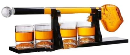 Whiskey Decanter - Whiskey Bottle, Golf Club Whiskeys Decanter (Includes 4 Cups), Baseball Bat Whiskeys Decanters (Includes 4 Cups), Sports Equipment Figurines, Fun Gifts, Holiday Gifts(Golf Clubs)