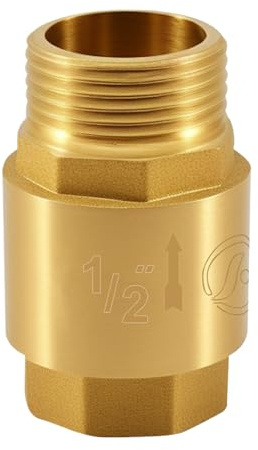 Silkwish 1/2 Zoll Rückschlagventil, Messing Rückschlagventil 1/2 IG zu AG | 1/2'' Rücklaufventil aus Messing, Rückflussverhinderer für Wasserleitung, Warmwasserbereiter, Rostfrei, Wasserdicht