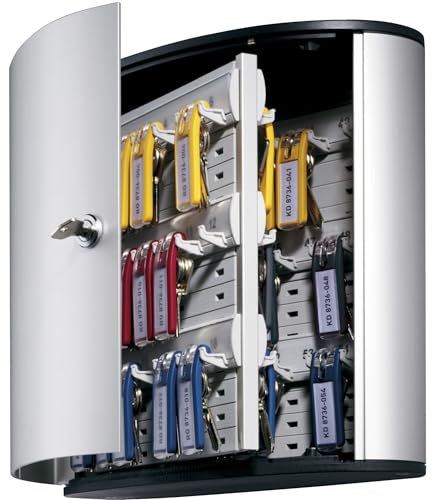 Durable Office Products Schlüsselkasten mit Schloss, 29,5 x 11,4 x 28,9 cm, 54 Schlüssel, Aluminium