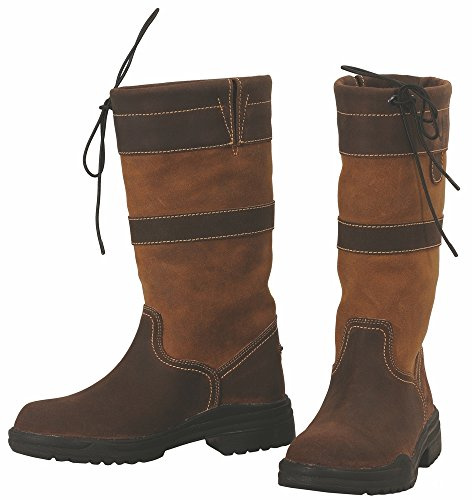 TuffRider Ladies Low Country Waterproof Short Country Boots - Chocolate/Fawn - 10