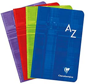 Clairefontaine 63608AMZC - Set mit 2 Vokabelheften, 48 Blatt, 11 x 17cm, 90g, französische Lineatur, 1 Set, farbig sortiert