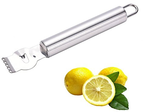 Lemon Stainless Steel Zester,Lemon Zester Peeler, Kitchen Peeler Tool for Cocktails Lime Oranges Kitchen Gadgets (Silver) (Silver)