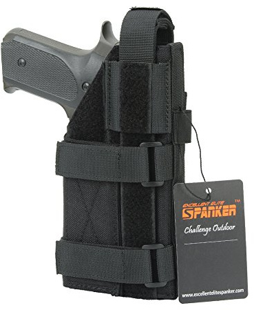 EXCELLENT ELITE SPANKER Pistol Universal Adjustable for Holster G17 G18 G19 G26 G34 M1911 XD-45acp CZ P-10C (Black)