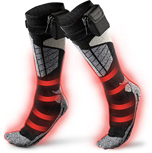 Heated Socks for Men and Women, Battery Powered Socks Heated for Men and Women to Keep You Warm All Day - Heated Ski Socks Women Must Have for Winter Weather - Patterns and Colors May Vary