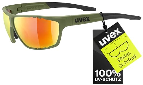 uvex sportstyle 706 - Sportbrille für Damen und Herren - 100% UVA-, B, C Schutz - druckfreier Sitz & perfekter Halt - olive green/red - one size
