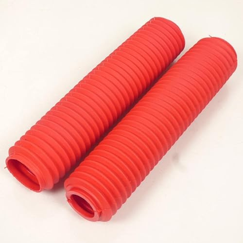 Red Rubber Motorcycle Gaiter Fork Diameter 43 mm Diameter 59 mm Length 460 mm