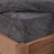 Brentfords Teddy-Fleece-Spannbettlaken, einfarbig, Thermisch, warm, weich, luxuriöse Bettwäsche, Anthrazit