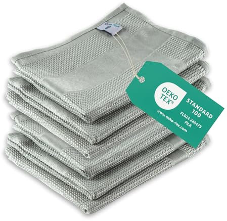 ELEXACLEAN - Torchons de Cuisine en Microfibre - Torchon Vaisselle (Set de 6 - Gris) Torchons Modernes pour Table - Bar - Cuisine