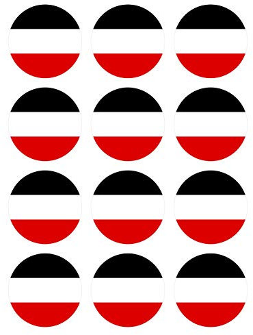Generisch 12 Stück Aufkleber Deutsches Kaiserreich Reich Flagge Rund 4 cm | Germany Flag | wetterfest & UV Schutz | Set