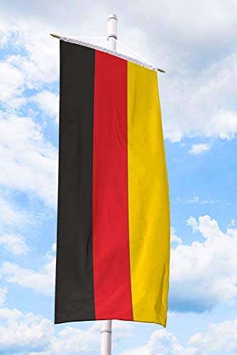 Deutschland Bannerfahne 80 x 200 cm - für Fahnenmast, Deutschland Flagge aus reißfestem Fahnen-Polyester-Stoff, Deutschlandfahne wetterfest und UV-beständig
