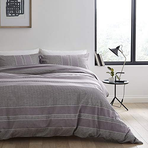 Bianca Bettbezug-Set, 100% Baumwolle, Grau, King-Size-Bett