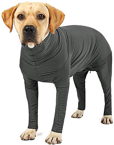 Etdane Dog Onesie Surgery Recovery Suit Prevent Shedding Hair Jumpsuits Sport Shirt Anxiety Jumpsuits Pure Gray/X-Small