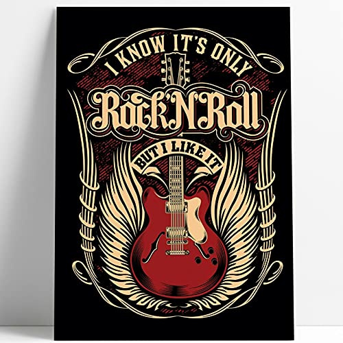 ERREINGE - Fotolumineszenter Kunstdruck A3 (42 x 29,7 cm) - Rock'n'Roll für Wohnzimmer, Küche, Wohnzimmer, Schlafzimmer, Arbeitszimmer