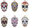 PandaHall 6 Farbe Schädelkopf Emaille Charms 36pcs Halloween Skull Bead Anhänger Charm Anhänger Für Frauen Männer Halskette, Armband, Ohrring Schmuckherstellung
