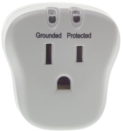 1 Outlet Surge Protector, 540 Joules with EMI/RFI Filter, 1800W Direct Plug-in to Wall Adapter, 2 LED Power Indicators, Single Outlet Voltage Protector, White, 1 Pack