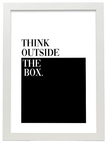 Nacnic Dekorativer Kunstdruck mit Illustration von Think Outside The Box A3, inspirierender Stil zur Dekoration von Zuhause, Wohnzimmer, Zimmer, Arbeitszimmer.