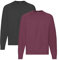 Fruit of the Loom Herren Felpa Raglan Sweatshirt, 1 x Bordeaux + 1 x Schwarz + 1 x Notizblock HL-Kauf, M
