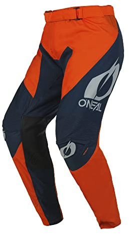O'NEAL | Motocross-Hose | Enduro Motorrad | Strapazierfähige Denierstoffe, Leder-Hitzeschutz an beiden Knie-Innenseiten | Pants Mayhem Hexx V.22 | Erwachsene | Blau Orange | Größe 32
