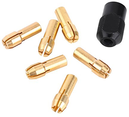 6 Teile/satz Spannzangenhülsen Drehwerkzeug Spannzange M8 * 0,75 Kappe Einschließlich 1 Mm-3,2 Mm Spannzangenhülsen mit Schwarzem Kunststoff M8 × 0,75 Abdeckung Passend für Drehwerkzeuge