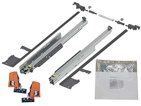 BLUM MOVENTO TIP-ON 766H Schubladenschienen, 580mm Vollauszug 70kg, 1 Paar inkl. Kupplung und Seitenstabilisierungs-Set