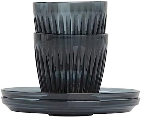 Huskee 3oz Renew Espresso Set 2-Set with Saucers - Smoke