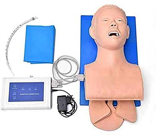 JTZSD Intubations-Trainingspuppe mit Alarmmonitor, PVC Oral Nasal Intubationspuppe für das Atemwegsmanagement im Labor Trainer