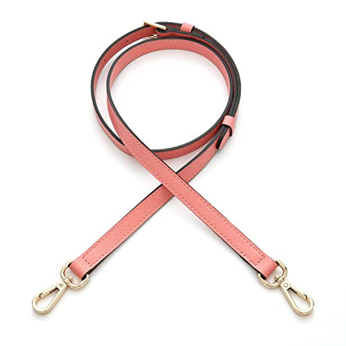 Senral Bandoulière en cuir véritable pour sac à main fourre-tout, Croix rose dorée 1,5 cm, 1.5 cm leather strap