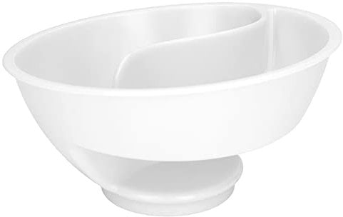 Garosa Cereal Divided Bowl Anti Soggy Cereal Bowl Stackable Separated Snack Bowl for Salad Sauces Nuts Sprinkles Dips Soup Croutons Fries White
