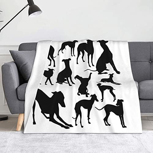 OTRAHCSD Decke, italienischer Windhund-Hundedecke, weiche, leichte Flanelldecke für Sofas, Bett, Sets (150 x 125 cm)